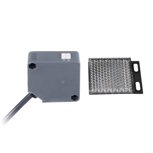 سنسور نوری مکعبی دید 5m خروجی رله ای NO+NC مدل رفلکتوری برند سی ان تی دی CNTD