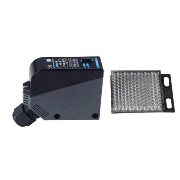 سنسور نوری مکعبی دید 7m خروجی رله ای NO+NC مدل رفلکتوری برند سی ان تی دی CNTD