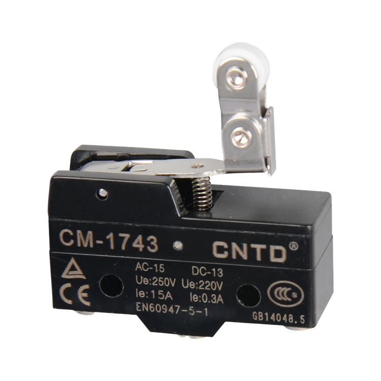 میکروسوئیچ زبانه کوتاه قرقره دار سی ان تی دی CNTD مدل CM-1743