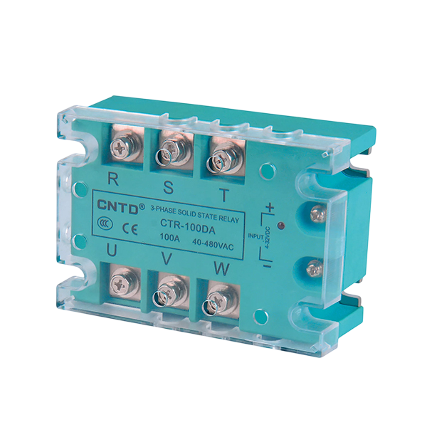 رله SSR سه فاز 80 آمپر CNTD مدل CTR-80DA با ورودی DC و خروجی AC